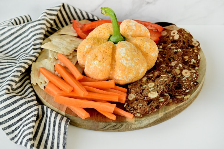 Pumpkin Shaped Cheese Ball Dip Canadian Goodness